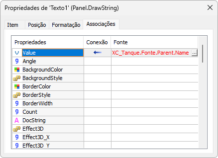 Associação Simples na propriedade Value Associação Simples na propriedade Value