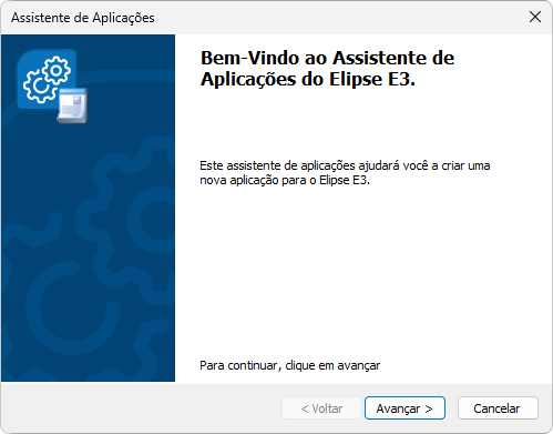 Janela inicial do Assistente de Aplicações Janela inicial do Assistente de Aplicações