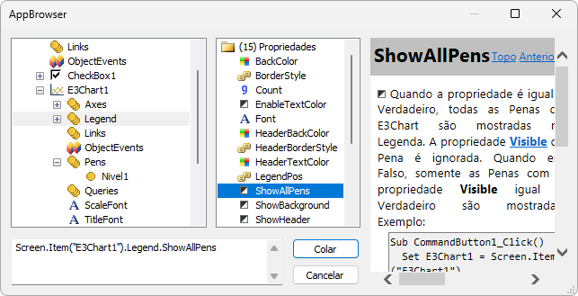 Propriedade ShowAllPens Propriedade ShowAllPens