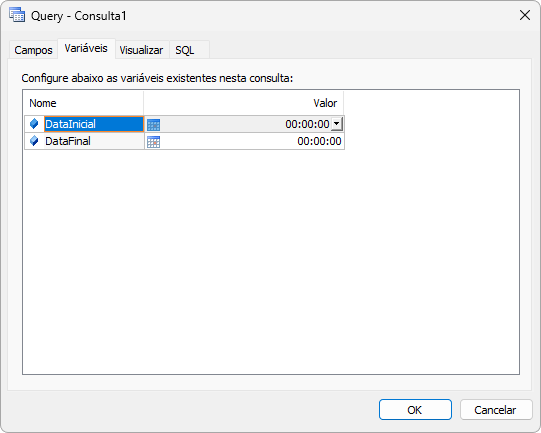 Valores iniciais para o filtro Valores iniciais para o filtro