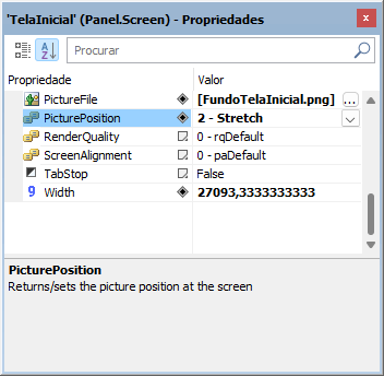 Propriedade PicturePosition Propriedade PicturePosition
