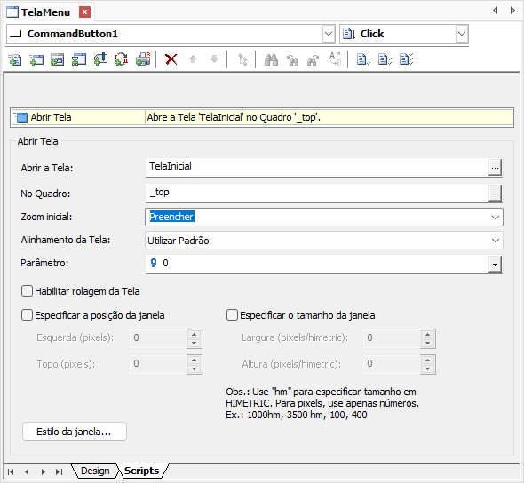 Abrir a Tela Inicial Abrir a Tela Inicial