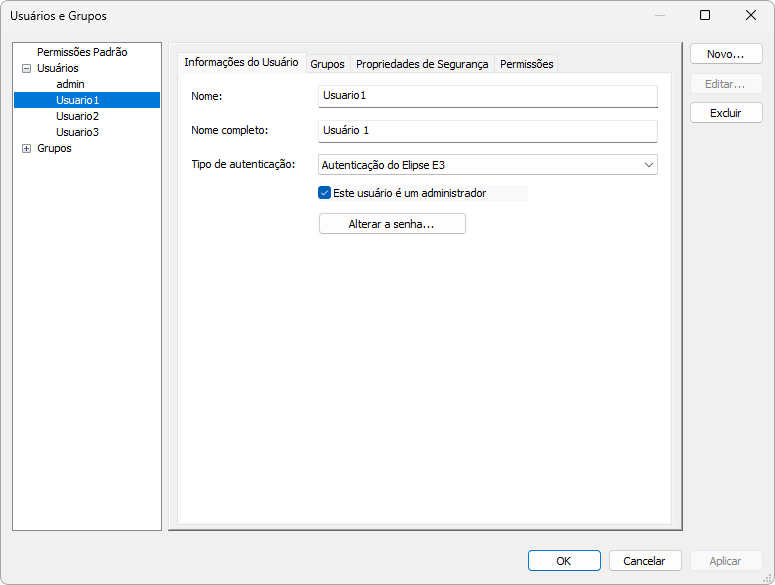 Opção Este usuário é um administrador Opção Este usuário é um administrador