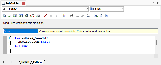 Script do evento Click