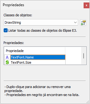 Propriedades do Tipo TextFont