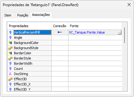 Associação Simples na propriedade VerticalPercentFill