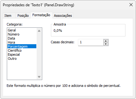 Formato de porcentagem