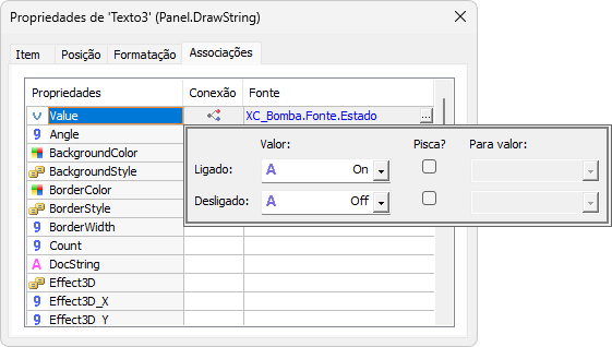 Associação Digital na propriedade Value