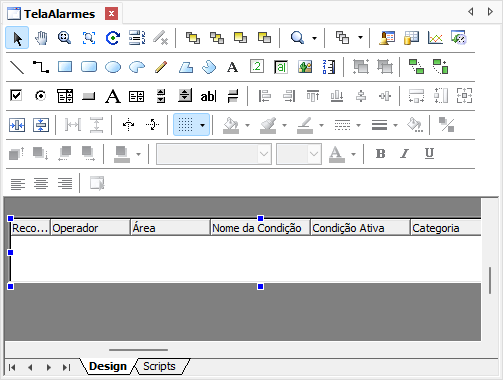 E3Alarm na TelaAlarmes