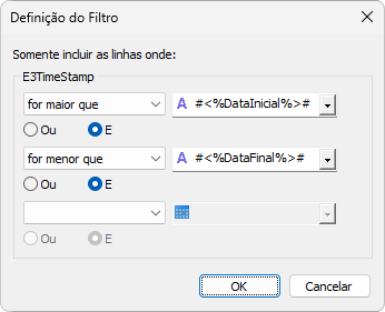 Configuração do filtro
