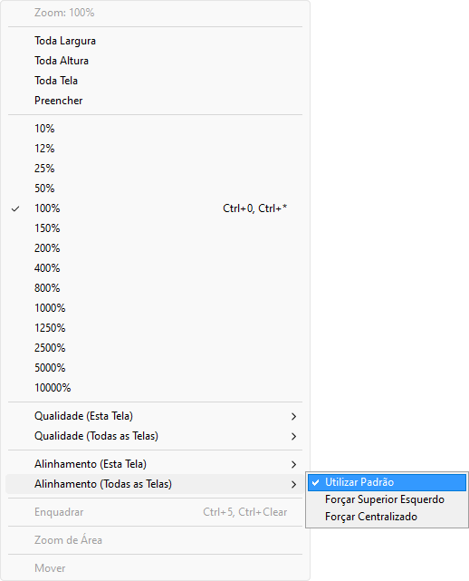 Opções da propriedade ScreenAlignment do Elipse E3 Viewer Opções da propriedade ScreenAlignment do Elipse E3 Viewer