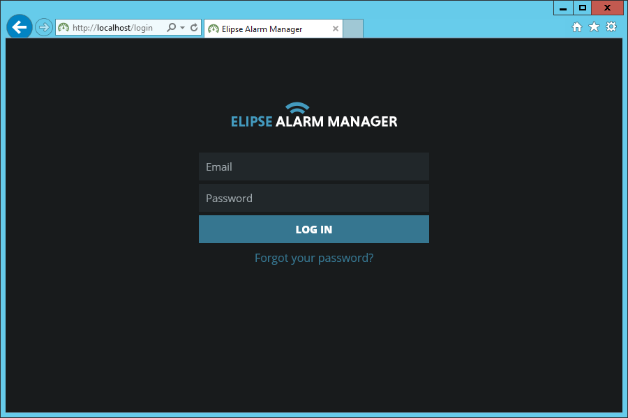 Tela de login do Elipse Alarm Manager