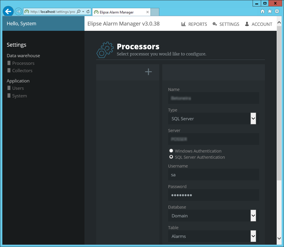 Configuração de Processors