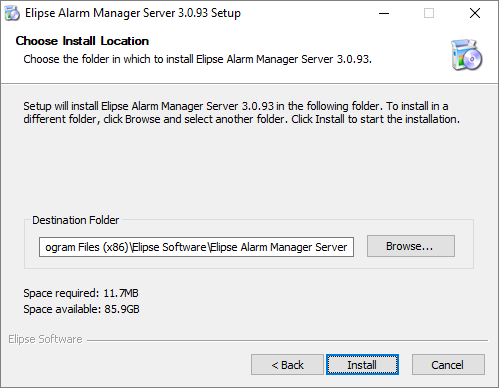 Janela Choose Install Location