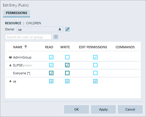 Aba Resource da janela Properties