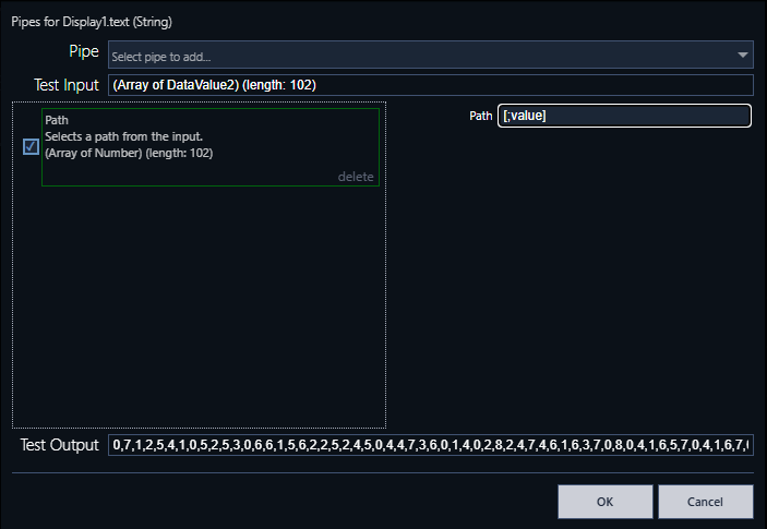 Exemplo de um Pipe do tipo Path