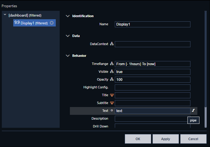 Opção Pipe de uma propriedade