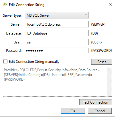 Configuração da String de conexão para o SQL Server