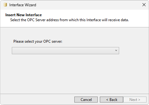 Janela para selecionar um servidor OPC DA