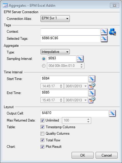 Configurações do tipo Aggregate