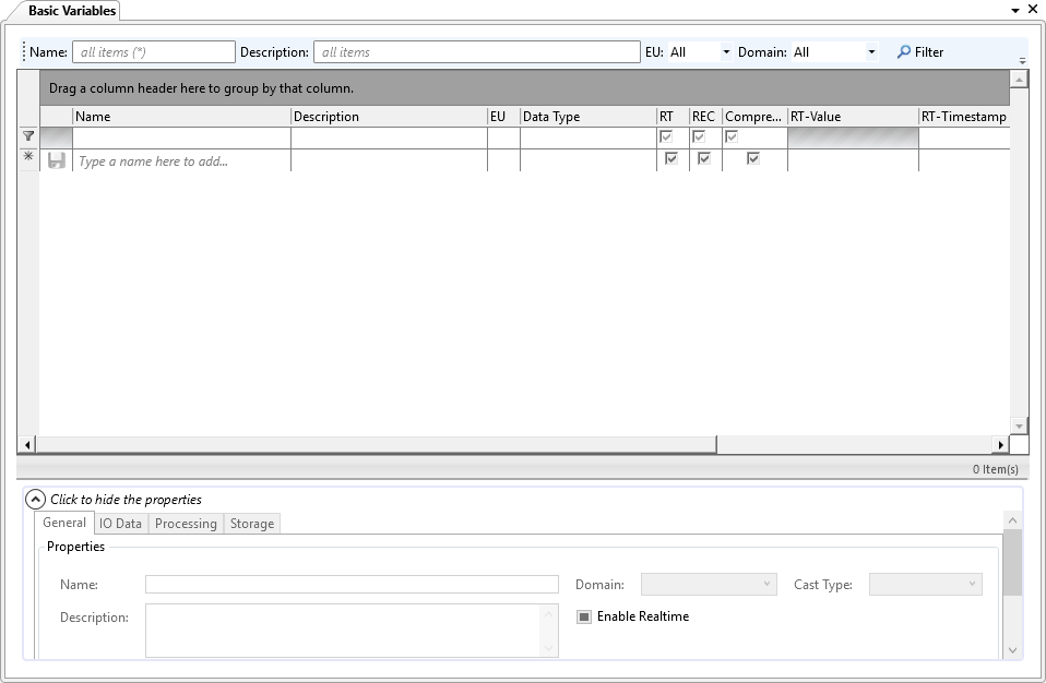 Opções de filtro dos Data Objects Opções de filtro dos Data Objects
