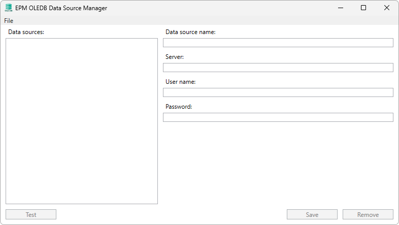 EPM OLE DB Data Source Manager