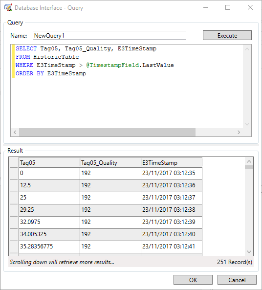 Resultado da consulta