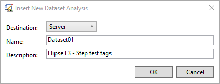 Janela Insert New Dataset Analysis Janela Insert New Dataset Analysis