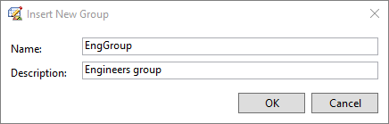 Janela Insert New Group Janela Insert New Group