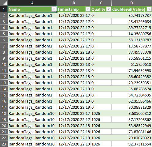 Função EpmQueryDatasetRecent