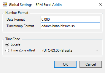 Janela Global Settings