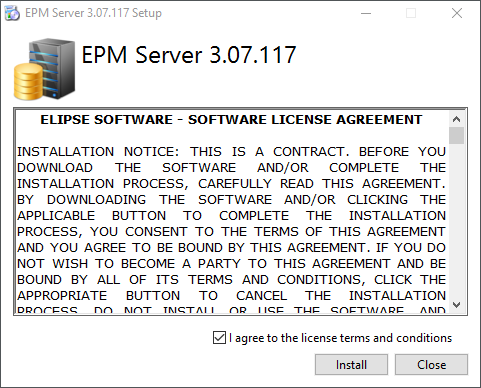 Termos de uso do EPM Server Termos de uso do EPM Server