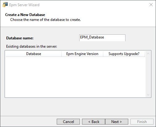 Criação de um novo banco de dados Criação de um novo banco de dados