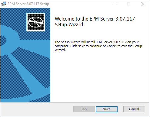 Janela de início da instalação Janela de início da instalação
