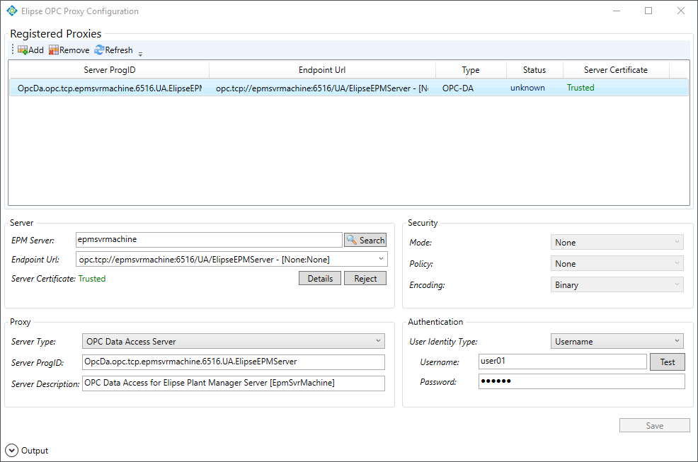 Configuração de um servidor OPC Data Access Server Configuração de um servidor OPC Data Access Server