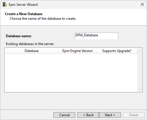 Criação de um novo banco de dados Criação de um novo banco de dados