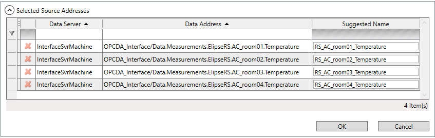 Grid Selected Source Addresses