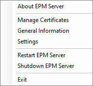 Configuração do EPM Server