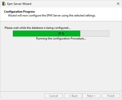Progresso da configuração