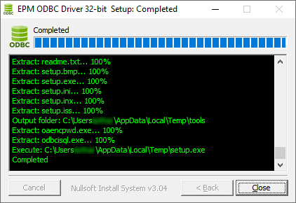 Processo de instalação completado Processo de instalação completado