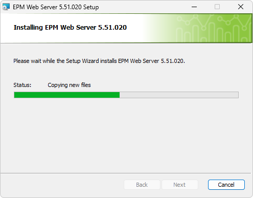 Progresso da instalação