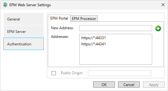 Autenticação para o EPM Portal