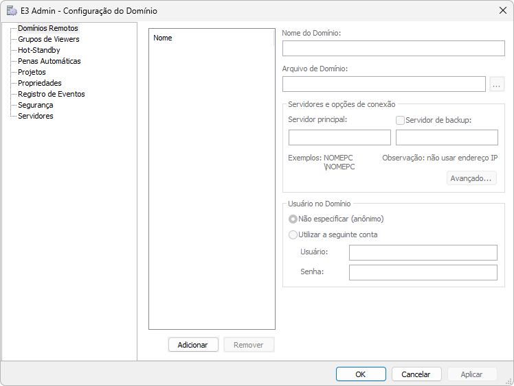 Aba Domínios Remotos