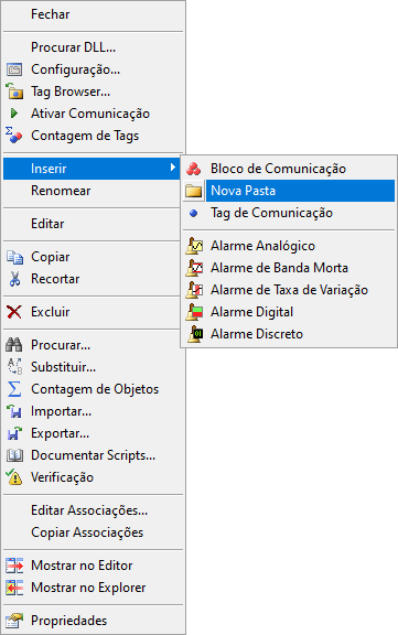Inserindo uma Pasta de Comunicação Inserindo uma Pasta de Comunicação