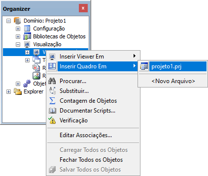 Inserindo um Quadro no modo Domínio Inserindo um Quadro no modo Domínio