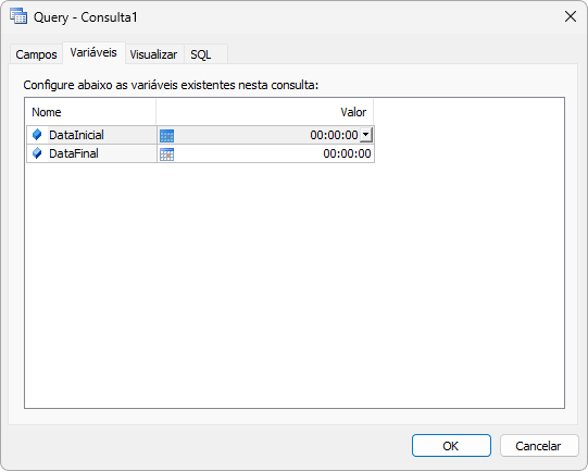 Aba Variáveis Aba Variáveis