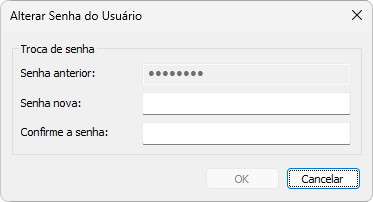 Janela Alterar Senha do Usuário Janela Alterar Senha do Usuário