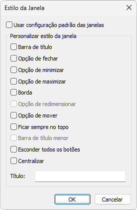 Caixa de diálogo Estilo da janela