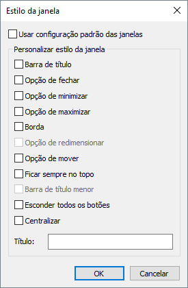 Caixa de diálogo Estilo da janela