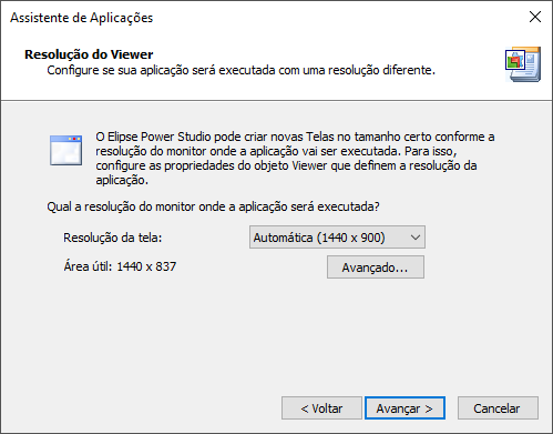 Resolução do Elipse Power Viewer